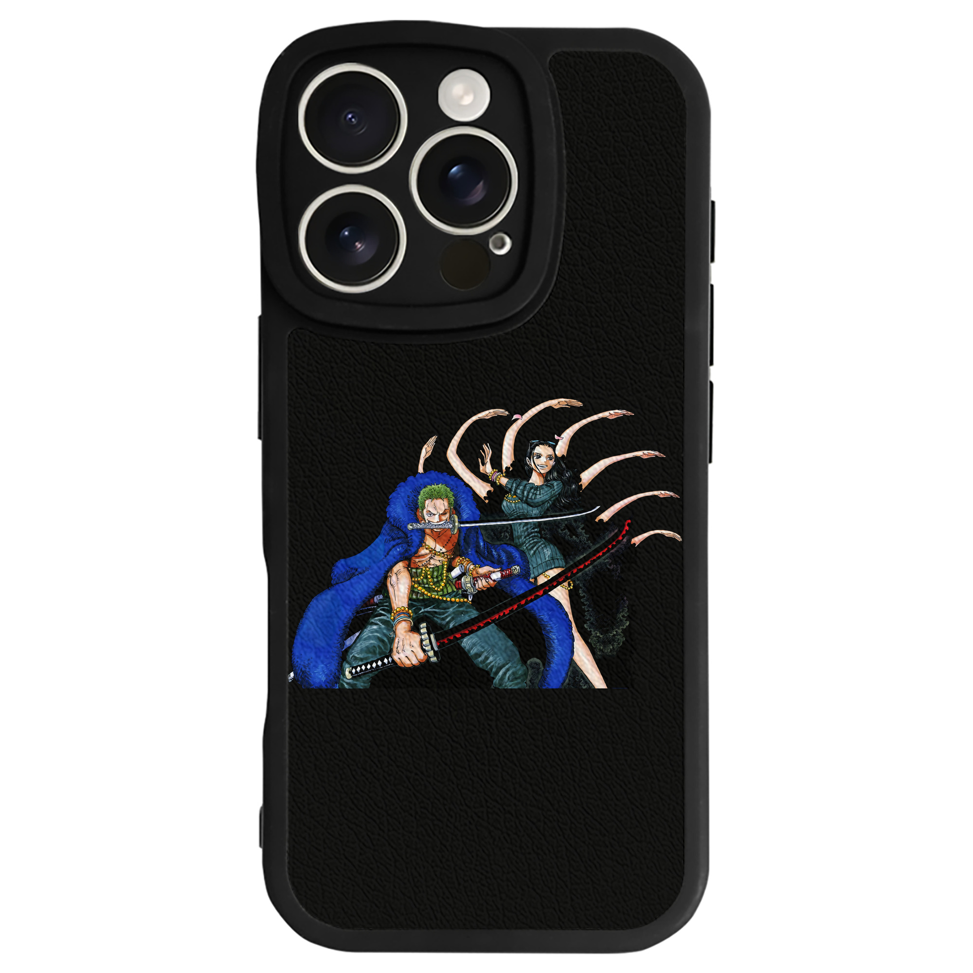 （画像用） ワンピース ロロノア・ゾロ ONE PIECE Roronoa Zoro 【iPhone 16シリーズ対応】シリコンスマホケース（レザー調） 材質：シリコン